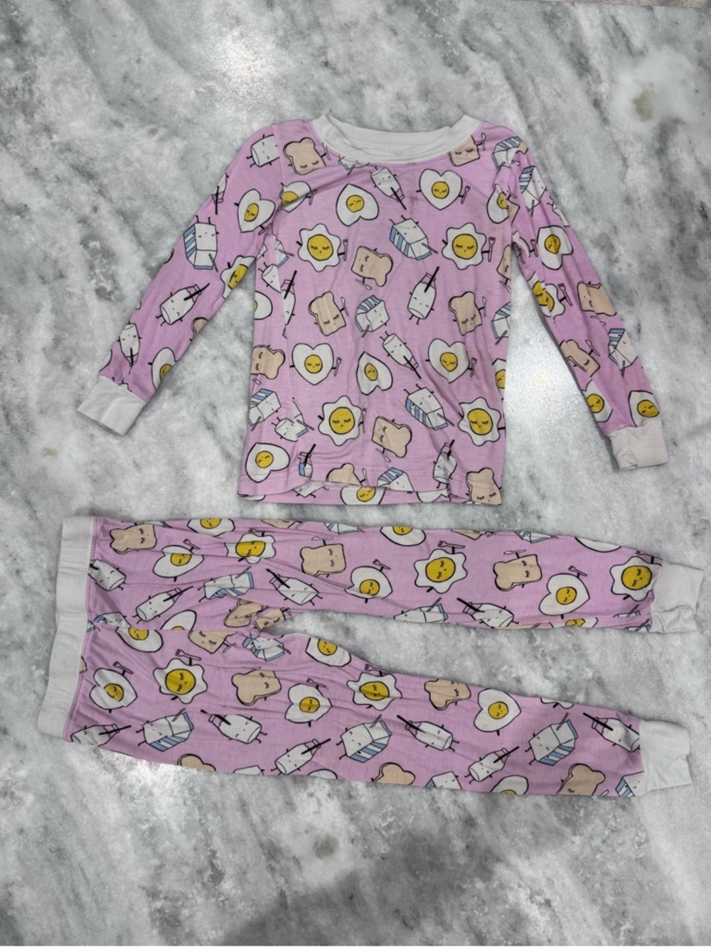 Little Sleepies Pink Breakfast-Print Pajama Set